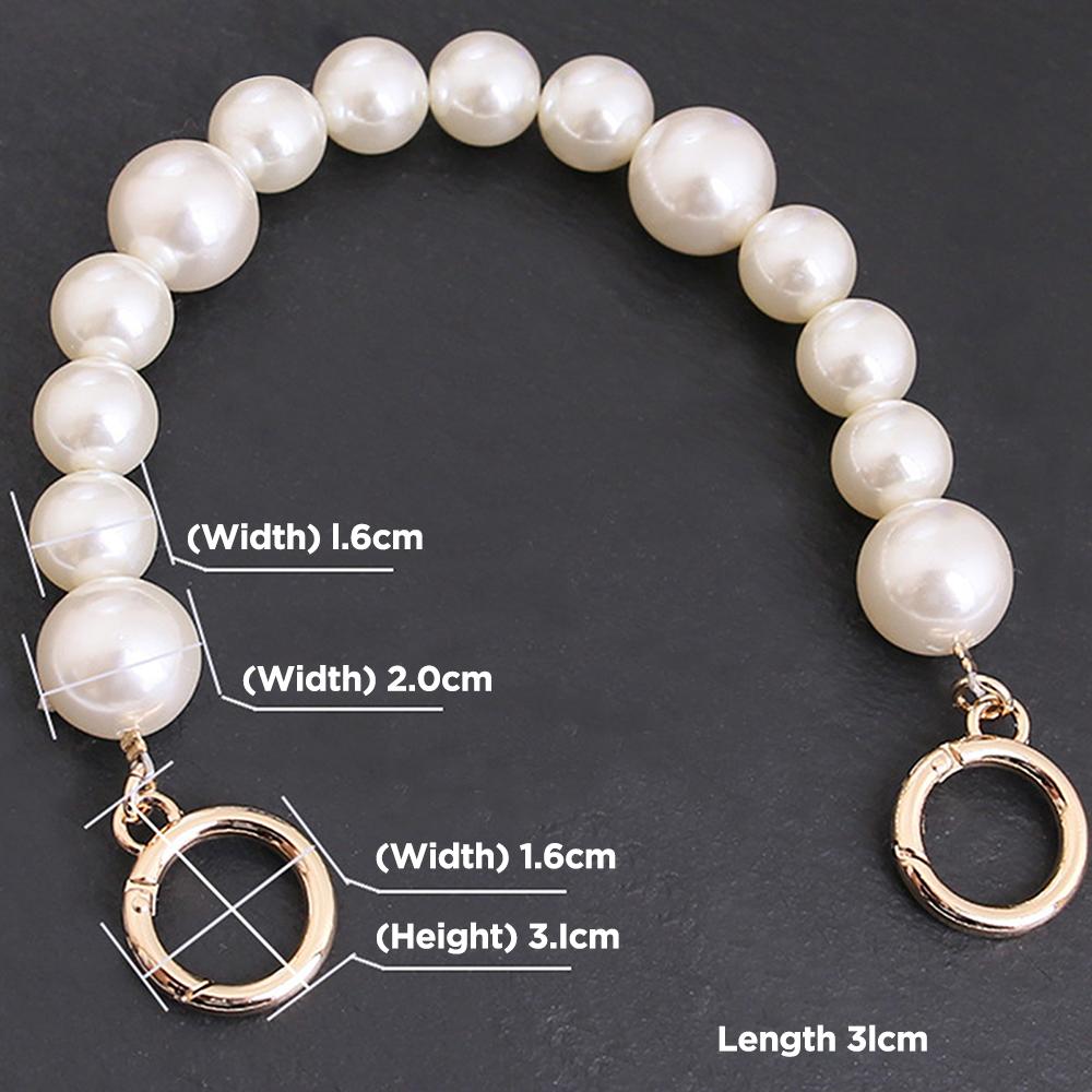 DIY Sturdy Large Imitation Pearl Bead Purse Handle Strap Bag Charms Handbag Chain Replacement Accessories Decoration