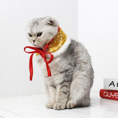 Pet Furry Collar Bowknot Tie New Year Chinese Tang Dynasty Necktie for Cat Dog Puppy Supply