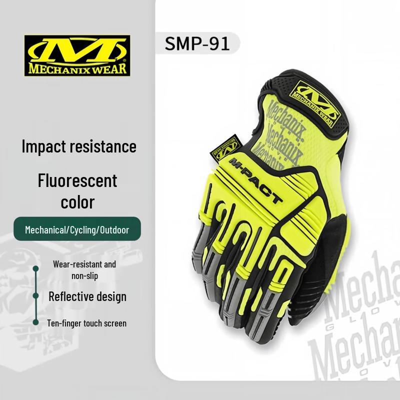 Mechanix Wear SMP-91 High-Visibility Impact & Touchscreen Cycling Gloves