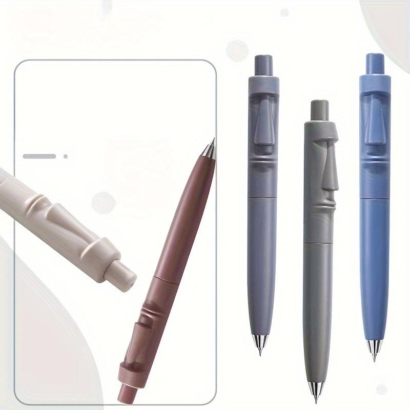 5pcs Stone Statue Click Pens, High Capacity Chubby Pens for Smooth Writing and Comfortable Use