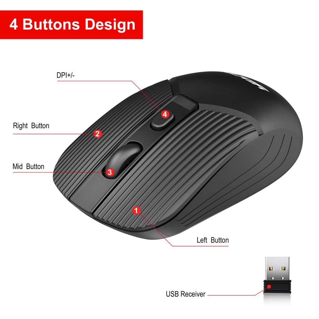 YWYT G862 2.4G Kablosuz Fare 3 vitesli Ayarlanabilir DPI Ergonomik Tasarım Masaüstü için Tak ve Çalıştır