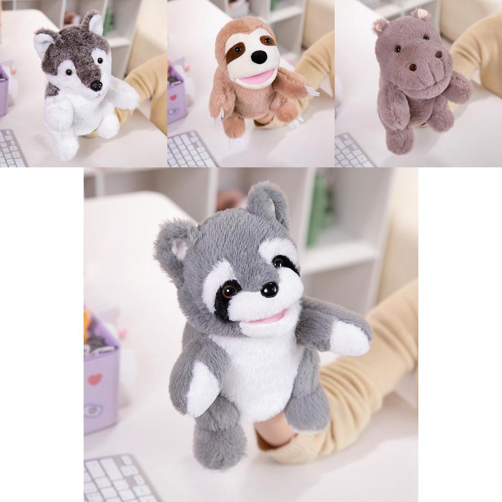 Tiger Waschbär Tier Handpuppe Interaktiver Löwe Mund Beweglich Kaninchen Plüschtier Handschuhe