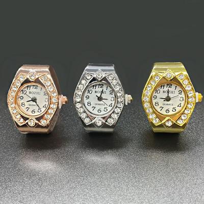 Vintage Mini Finger Watch Adjustable Unique Cool Watch Ring Jewelry Birthday Gifts for Women Men Kids