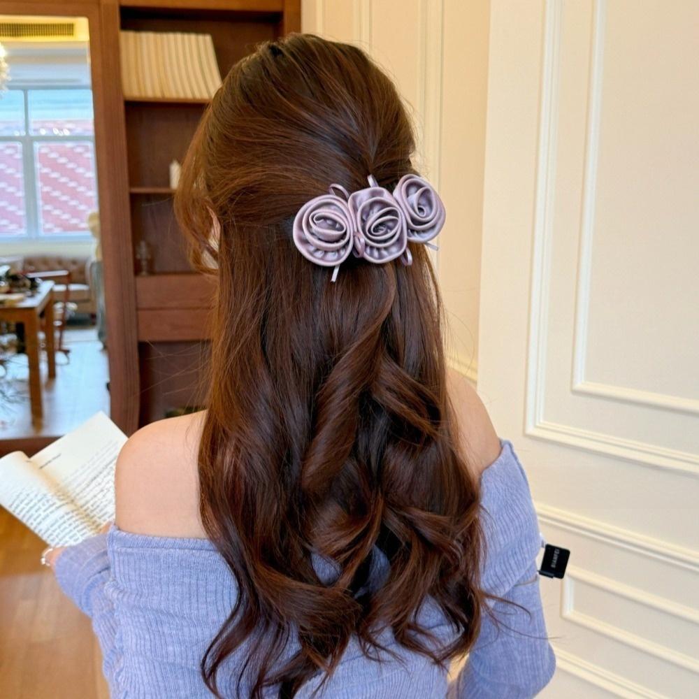 Solid Color Flowers Hairpin Bohemian Chignon Hair Clip Hair Accessories Floral Hair Comb  Daily