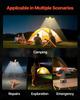 LED Work Light with Stand, 8Ah, Rechargeable Cordless Camping Light, with 3 Lamp Heads, Detachable Tripod Stand, 2200 Lumens 3000K-6500K Dimmable,