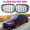 2pcs Style Car Front Black Wide Kidney Grille Grill for BMW E39 M5 Series 1997 1998 1999 2000 2001 2002 2003 520i 525 530