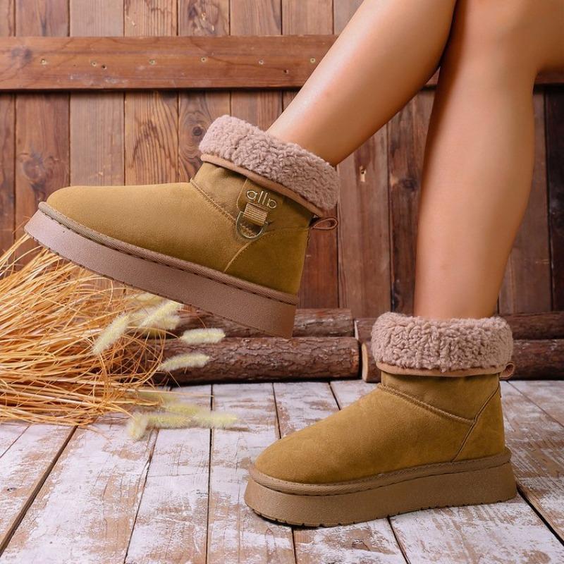 New fur integrated thick-soled snow boots women's winter velvet thickened bread large cotton shoes