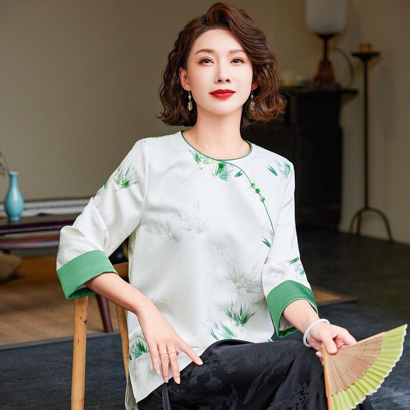 Jianhu Women s New Chinese Style Summer T-Shirt XL
