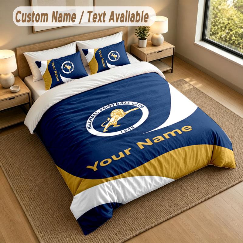 Bedding Set 1 Duvet Cover 2 Pillowcases Millwall Print Soft Bed Linen Bedroom Decor