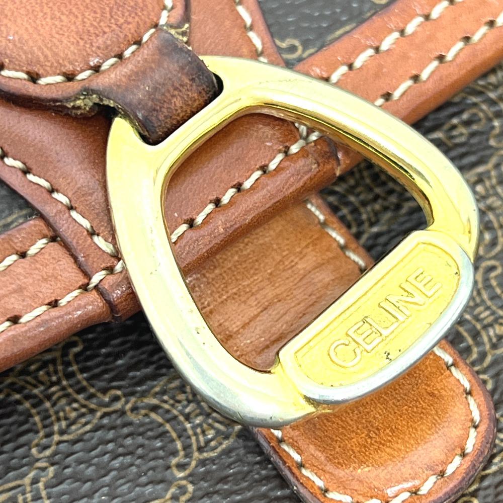 CELINE Macadam Crossbody Shoulder Bag PVC/Leather Brown/GoldHardware