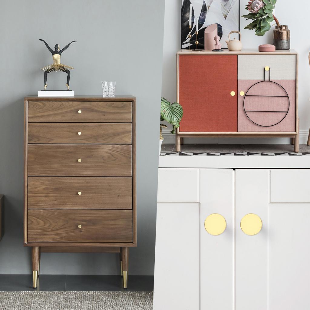 4/8pcs Antique Solid Brass Cupboard Door Handle Knob Brushed Gold Hardware Knob for Furniture Kitchen Cupboard Closet Wardrobe