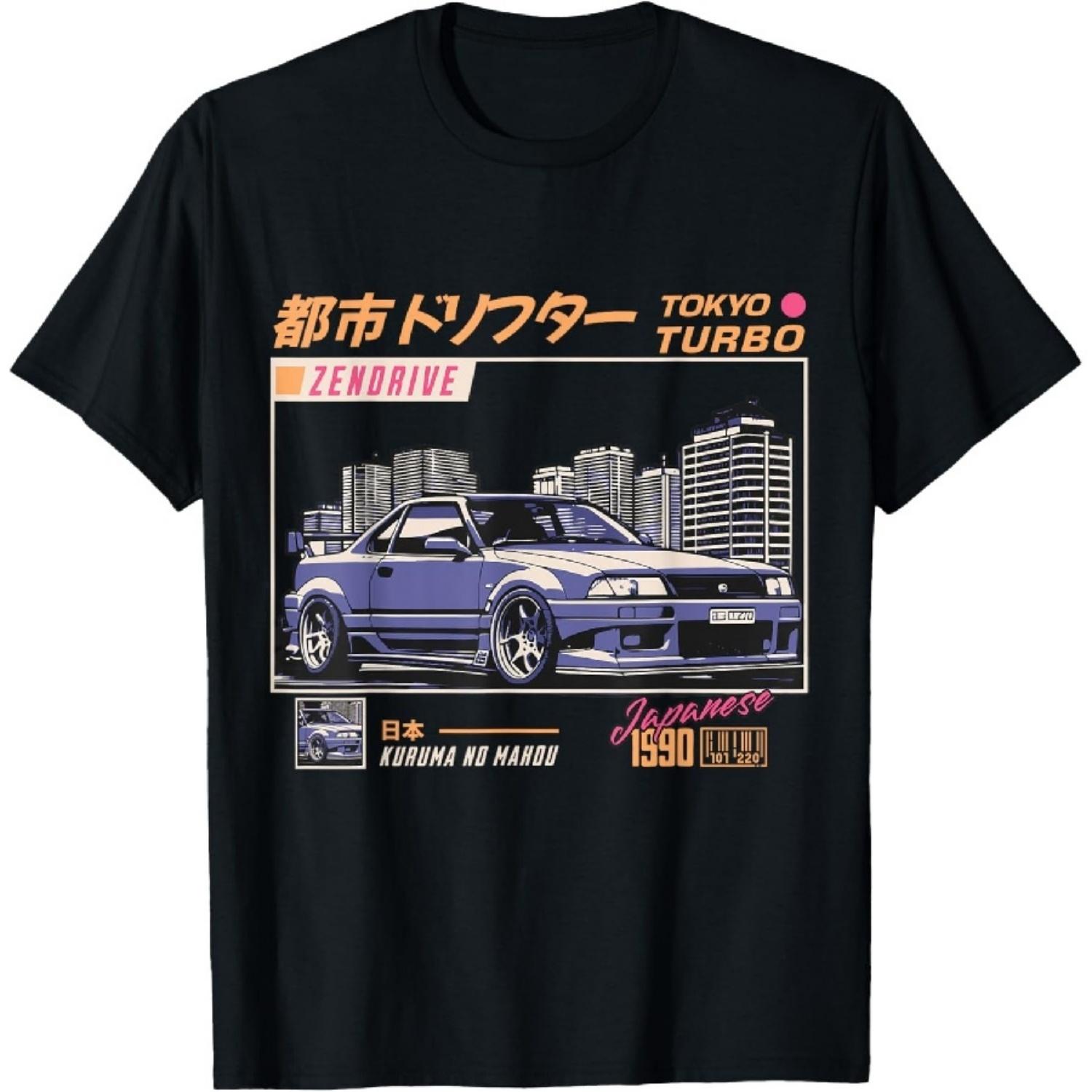 

Cool Retro Vintage Japanese JDM Tokyo Japan Drift Race Car T-Shirt1 XXXXXL чорний
