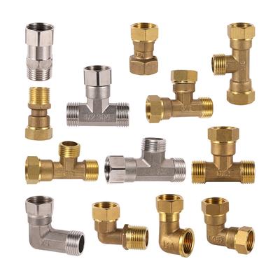 1/2" Male/Female Thread Hexagon Brass Connector 304 Stainless Steel Tee Elbow Straight Adapter Garden Irrigation Faucet Coupling