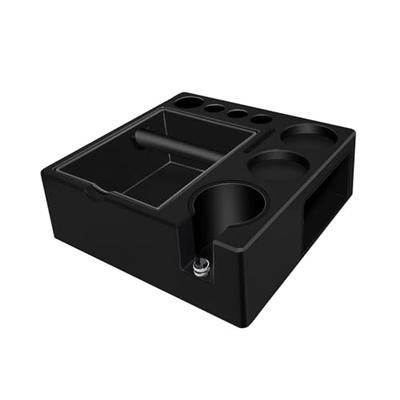 Espresso Knock Box, Multifunktionale Kaffeezubehör-Aufbewahrungsbox mit 51mm-58mm Siebträgerbasis, Abklopfen, Tampen und Aufbewahrung, 9-in-1 Kaffee-Tamper, ABS