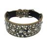 Adjustable Rhinestone Studded PU Leather Dog Collar for Small Medium Large Dogs Cats Anti-Bite Pet Neck Ring Pet Supplies