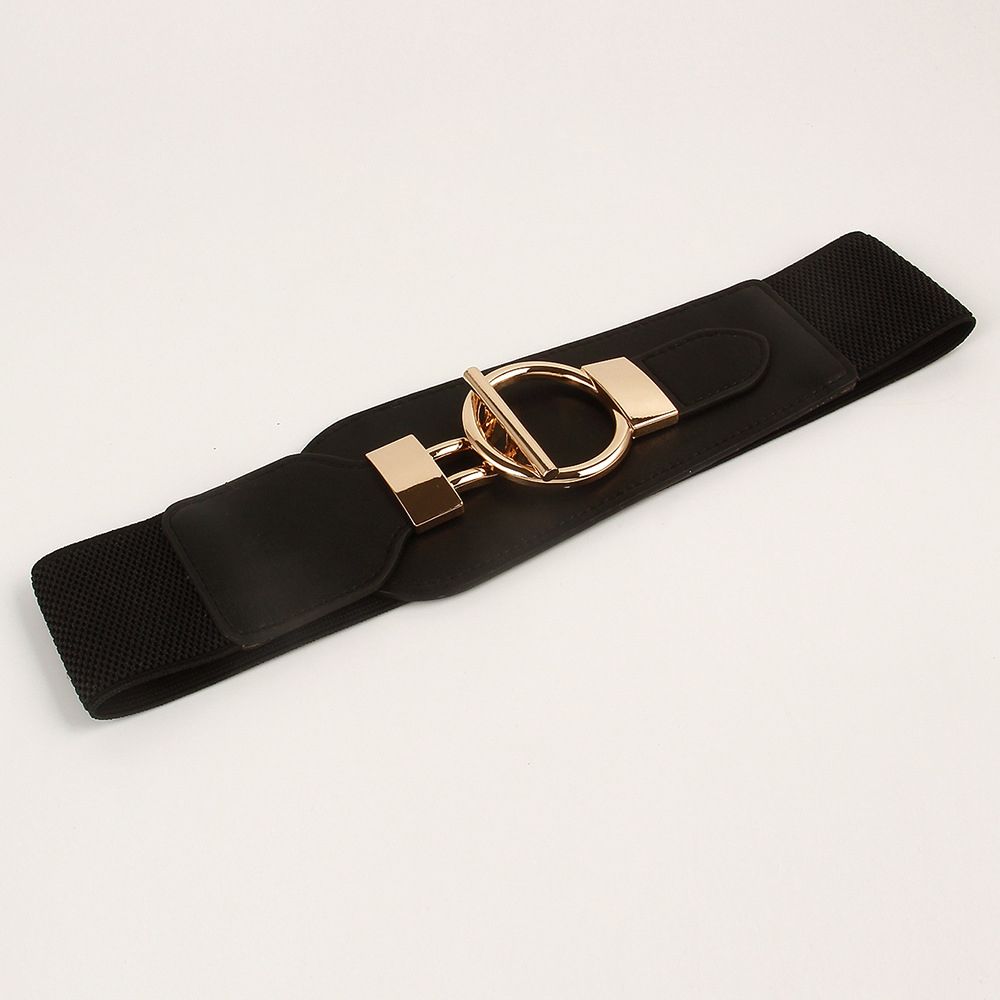 OT Buckle Wide Side Hollow Korean Waist Strap Women Waistband Coat Dress Decorative Waist Belt