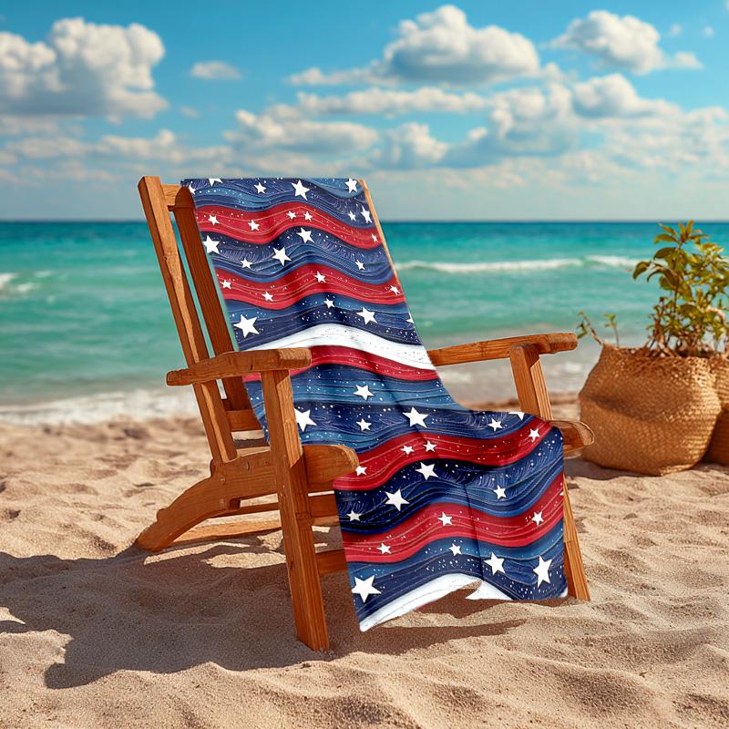 1pc American Flag Stars Cartoon Quick Dry Microfiber Bath Towel for Swimming Surfing Camping Unisex Holiday. SJT720115