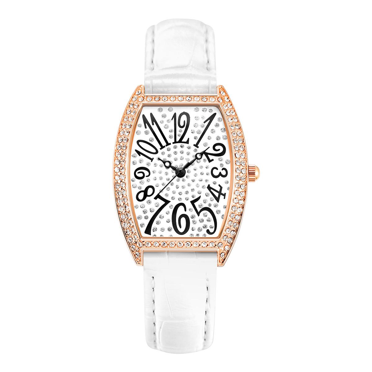 

SINOBI роскошные кожаные женские часы модные блестящие бриллианты кожаный ремешок водостойкие римские цифры женские кварцевые наручные часы белый