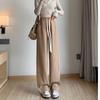 Spring White Sports Pants for Women In Spring and Autumn High Waist Droop Loose Straight Casual Hoodies Banana Wide-leg Pants for Women