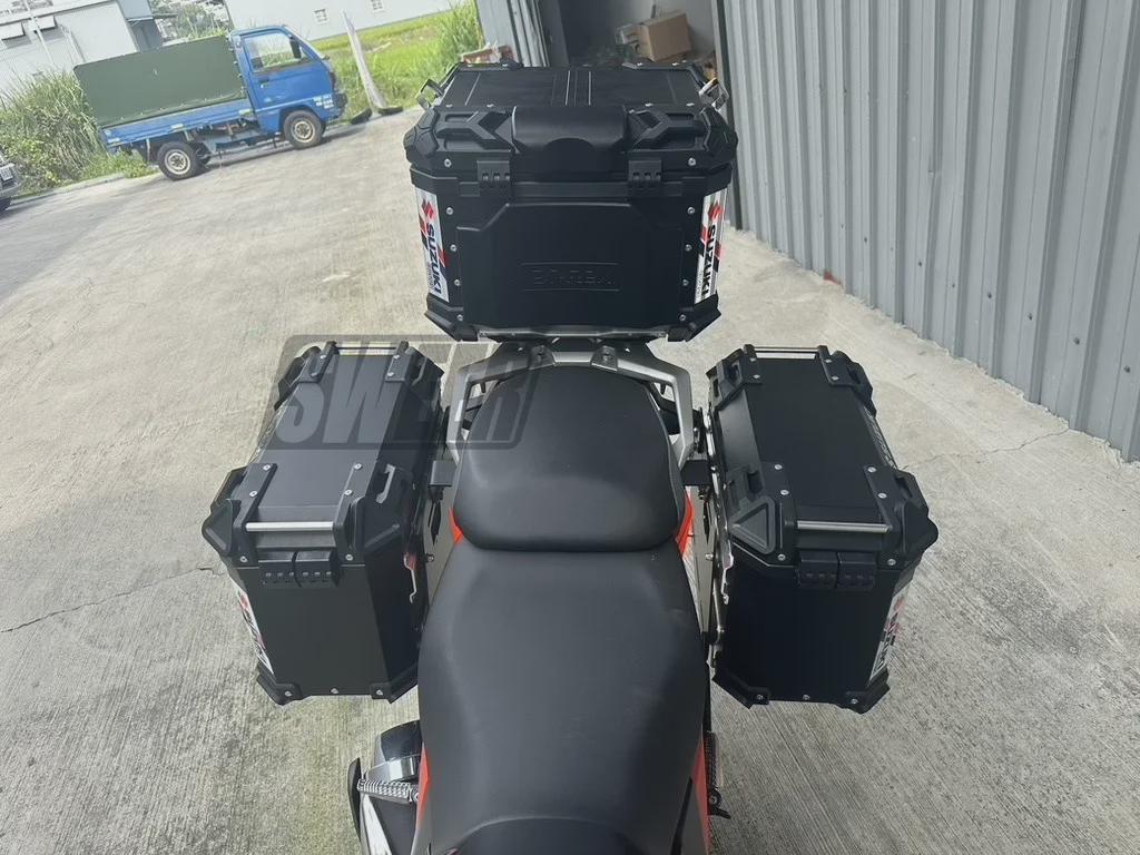 35L Black Warrior Waterproof Aluminum Motorcycle Side Box Set: Includes 18L Quick Release Anti-collision Side Box