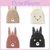 Corduroy Student Backpack With Embroidered Animal Pattern And Laptop Storage For Casual Travel
