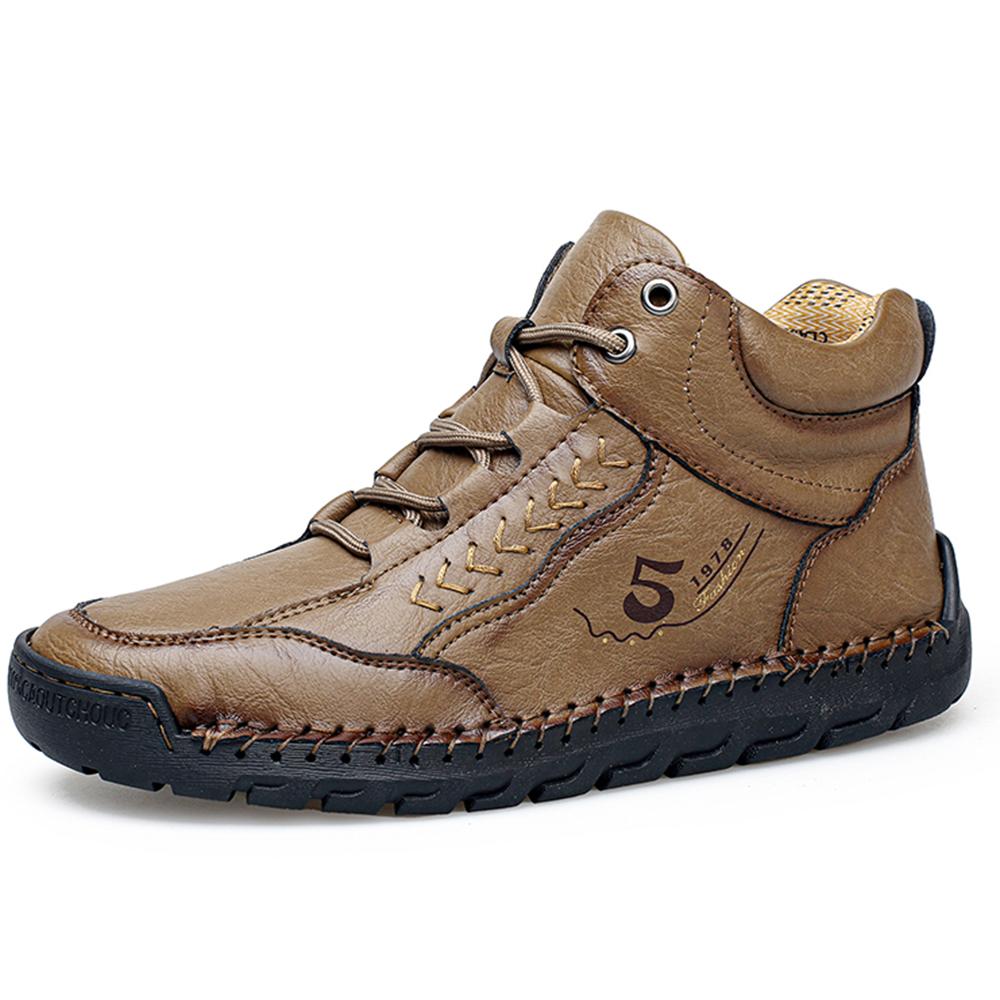 New  Handmade Leather Boots Men Casual Shoes Botas Design Sneakers Man Comfortable Leather Shoes Men Ankle Boots Outdoor