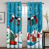 Cartoon Large Image Santa Claus Kawaii Curtain Decoration Christmas Festive Atmosphere Curtain Elk Christmas Tree Pattern