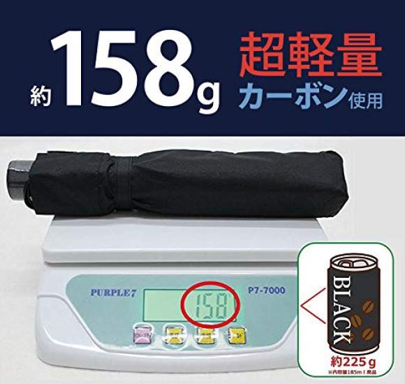 Okamoto Harajuku Store Lightweight 158g Folding Umbrella Luxury Carbon Bone Water Repellent DuPont Teflon Treated Fabric Plain Large Size 60cm 3 Tier