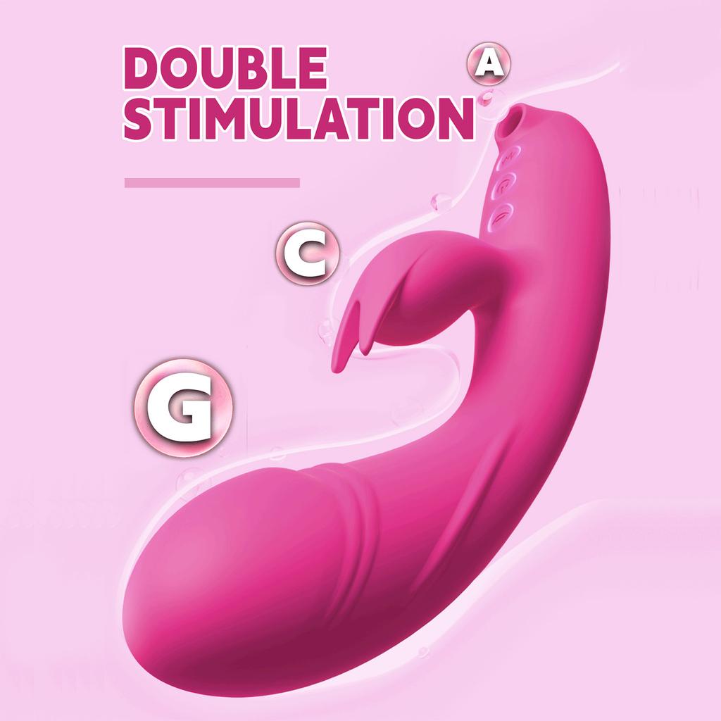 3 in 1 Rabbit Clitoral Vibrator with Multi Sucking Mode Female Male G-spot Anal Stimulation Sex Toys