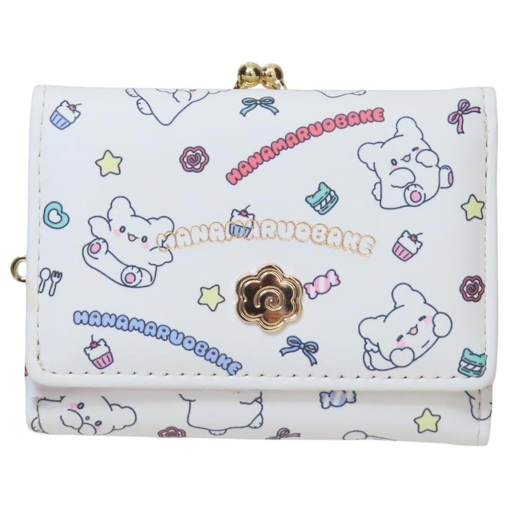 Aldi Hanamaru Obake Clasp White Wallet, HO1-2WH,