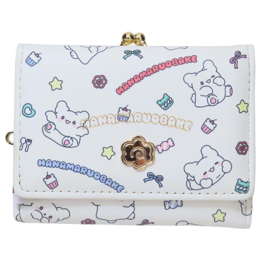 

Белый кошелек с застежкой Альди Ханамару Обаке, HO1-2WH, белый