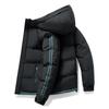 Loose Men's Cotton-padded Clothes, Winter Bread Clothes, Hooded Jacket, Casual Blue Warm and Thickened Cotton-padded Jacket.