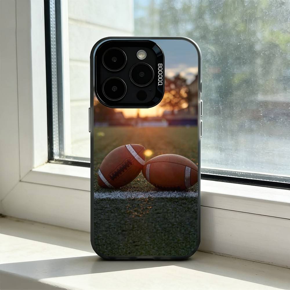 American Football Sport Phone Case For iPhone 17,16,15,14,13,12,11 Plus,Pro Max,XS,Colorful Silver Black Cover