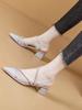 Pointed Toe Women's Sandals With Medium Heels Ladies Shoes 2025 Luxury Summer Comfortable Sandal The Best Offers Asian Size Shoe