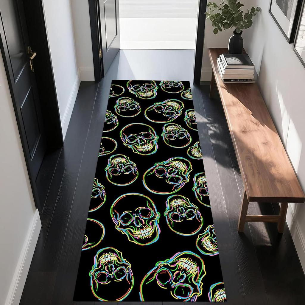 Sun and Moon Runner Rug, Boho Moon Phase Celestial Night Sky Witchcraft Sun Moon Gothic Area Rugs, Meditation Floor Mat