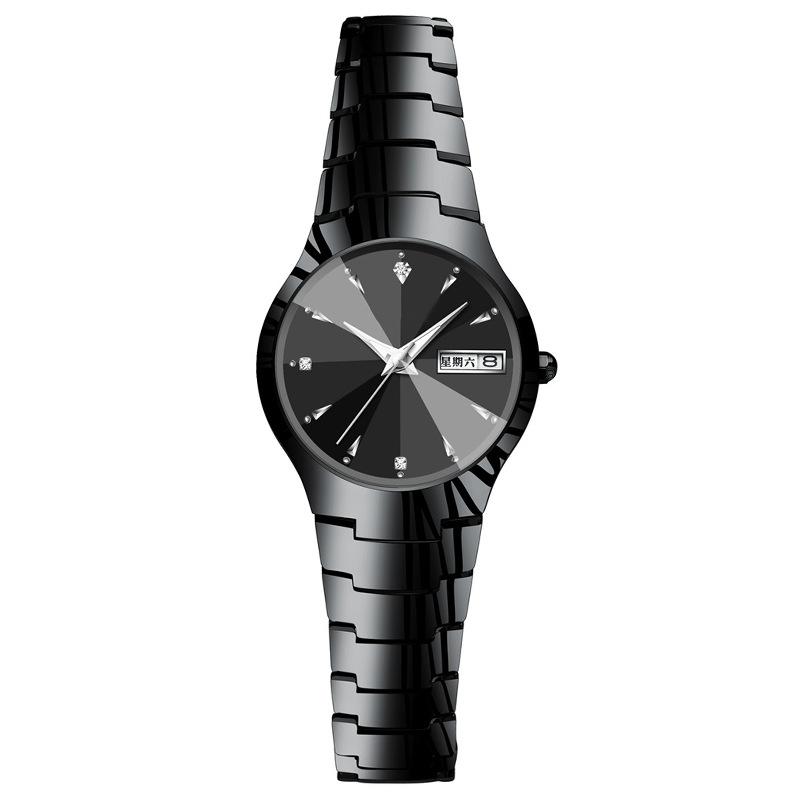 Men's Watch Brand High Quality Tungsten Steel Calendar Waterproof Clock Couple Watches Women's Fashion Quartz Wristwatch Gift