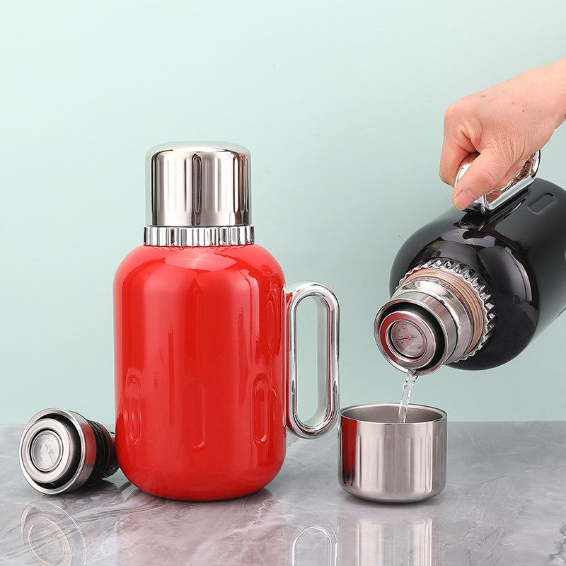 Large Capacity Thermos Cup Ikea 316 Stainless Steel Thermos Pot Household High-End Mechanical Temperature Display Teapot Warm Water Kettle