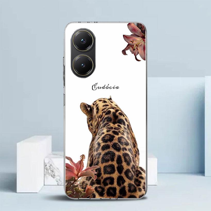 Pink Leopard Print Soft Cover for Xiaomi Poco F7 Ultra X7 X6 X5 Pro M7 Phone Case Redmi 15 15C 13 13C 12 12C 10 10C Print Shell