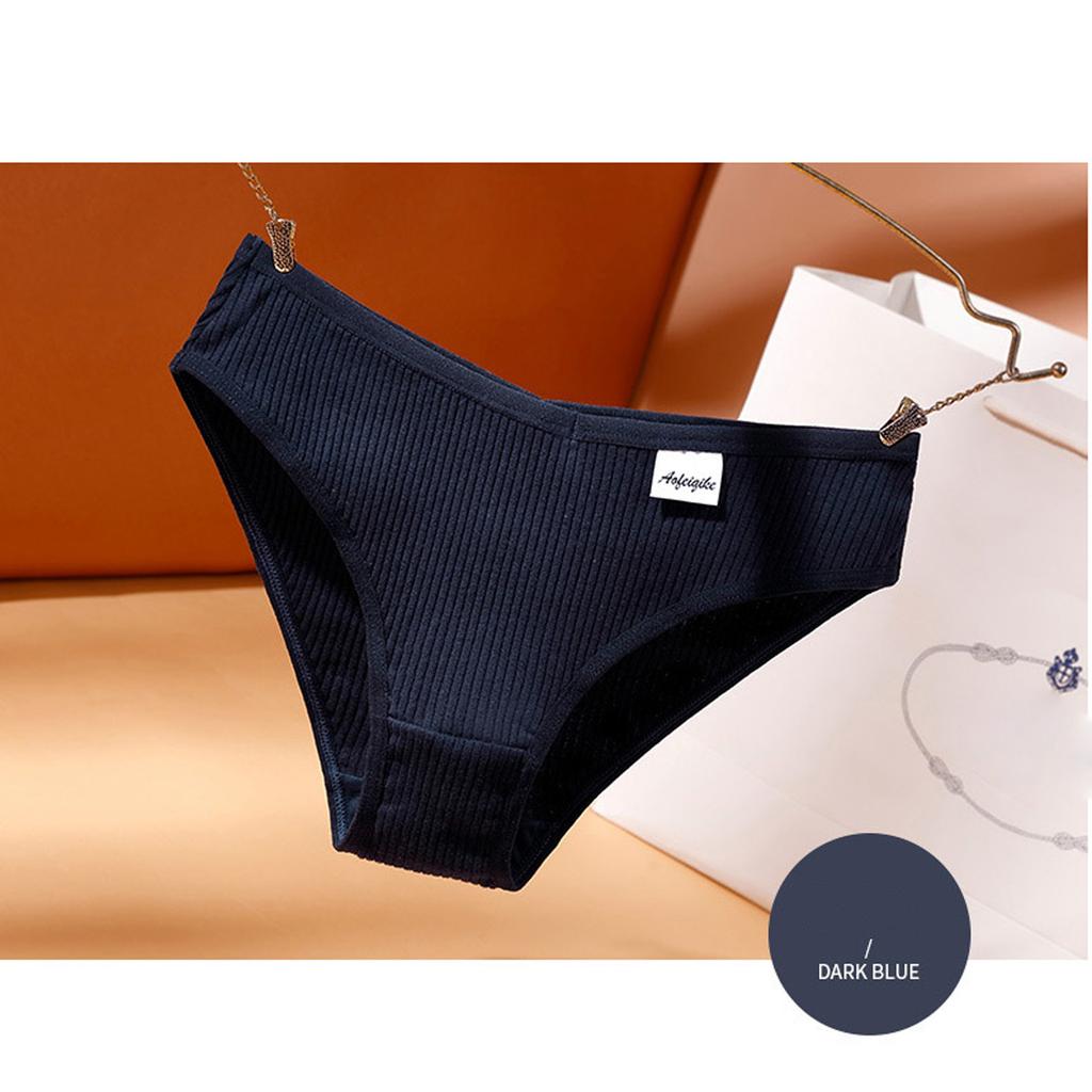 Women Mid Waist Body Solid Lace Underwear Knickers Bikini Underpants