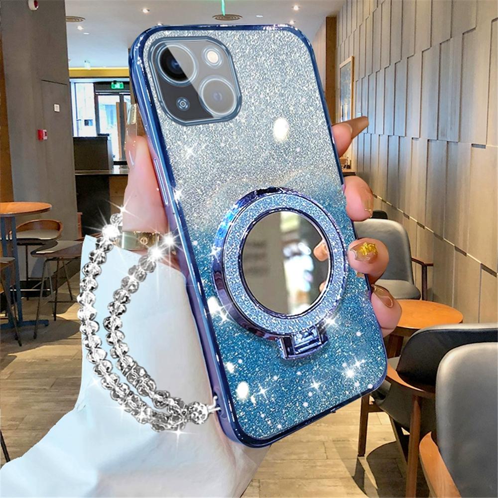 POCO X6 Pro Case Crystal Bracelet Glitter Mirror Ring Stand Case For Xiaomi POCO C65 X6 F6 M6 Pro X5 X3 NFC Soft Silicone Cover