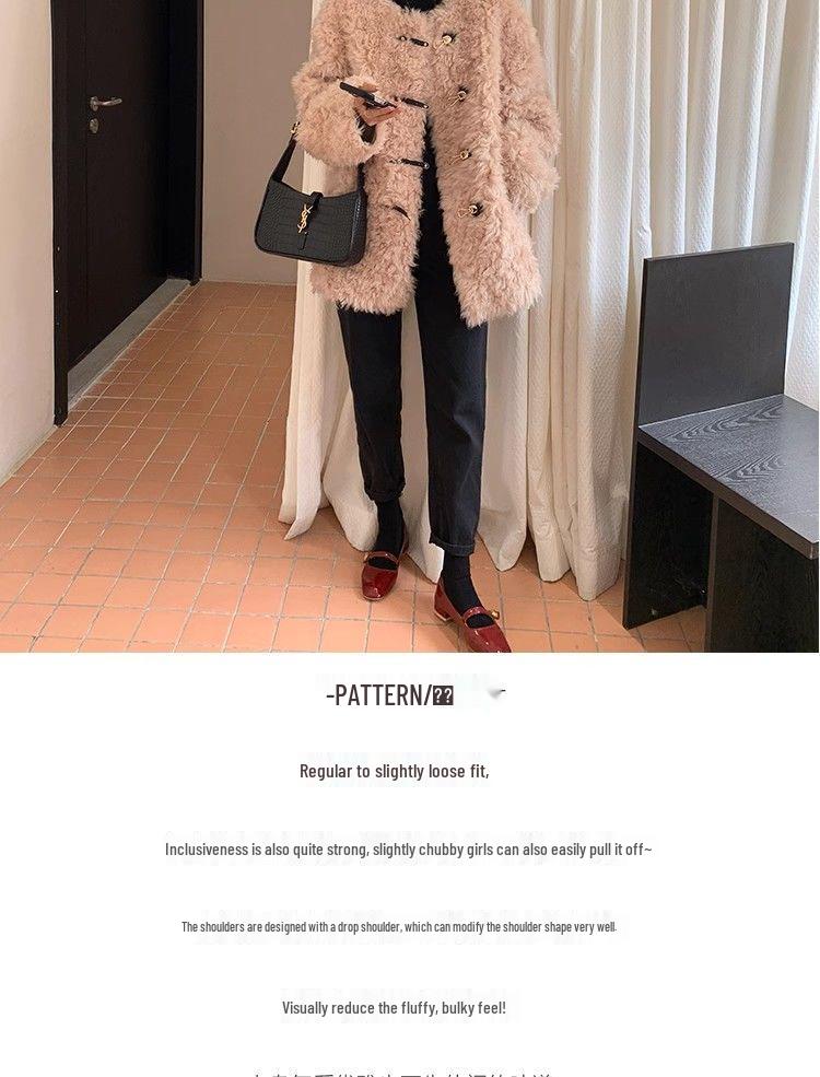 Women's Trendy Lamb Fur Coat, Winter Plus Velvet, Thick One-Piece, Plus Size Fashionable.