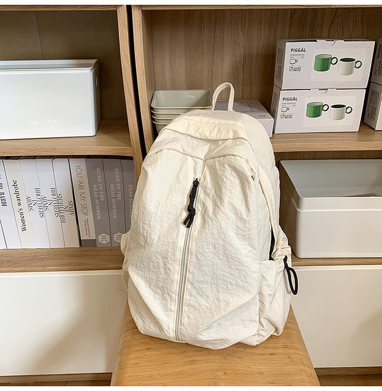 School bag Korean version ins style simple junior high school student computer school bag solid color travel backpack versatile casual backpack