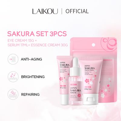 Sakura Skin Care 3pcs/Set Brightening Facial Serum Lighten Blemishes Cream Moisturizer
