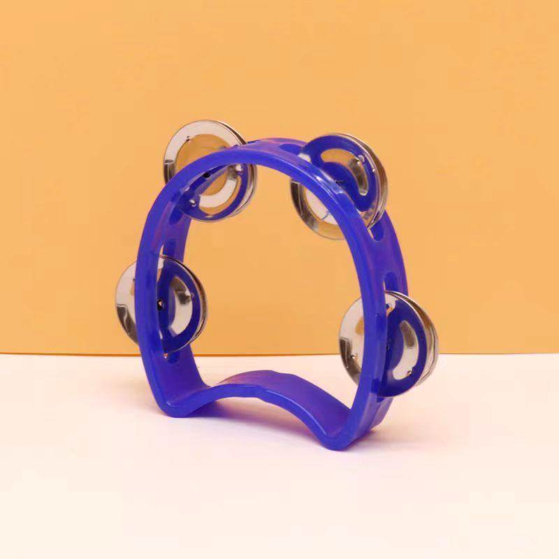 Plastic Hand Held Percussion Tambourine Jingle Bells Rhythm Instruments Music Educational Toy For Early Childhood Development
