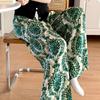 Summer Women's Cotton Rayon Loose Fit Soft Homewear Ankle-Length Wide Leg Floral Printed Lounge Pants