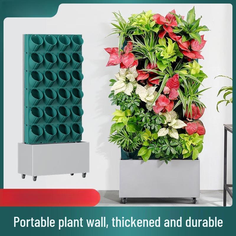 Wheeled 6-Tier Balcony Flower Stand with Watering System