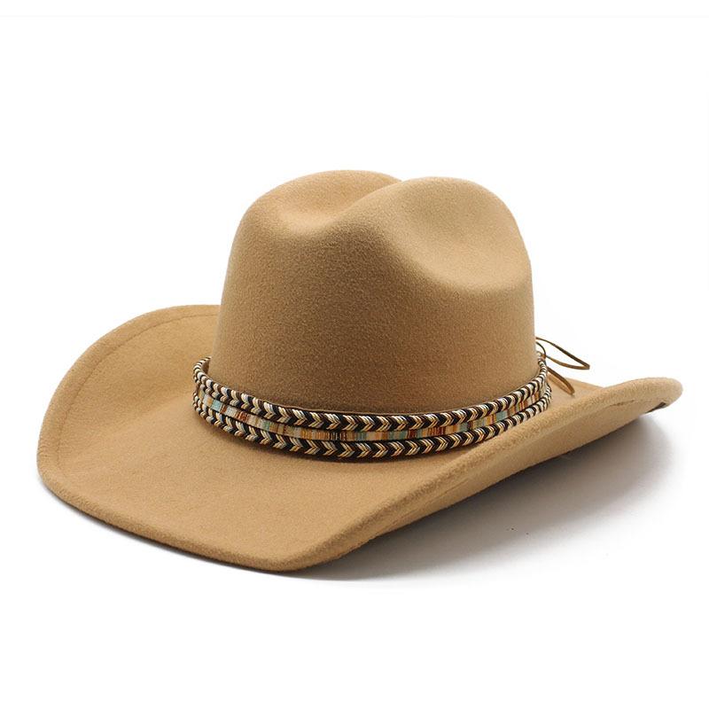 Flat-Brimmed Jazz Hat Season Big-Brimmed Peachheart Woolen Hat