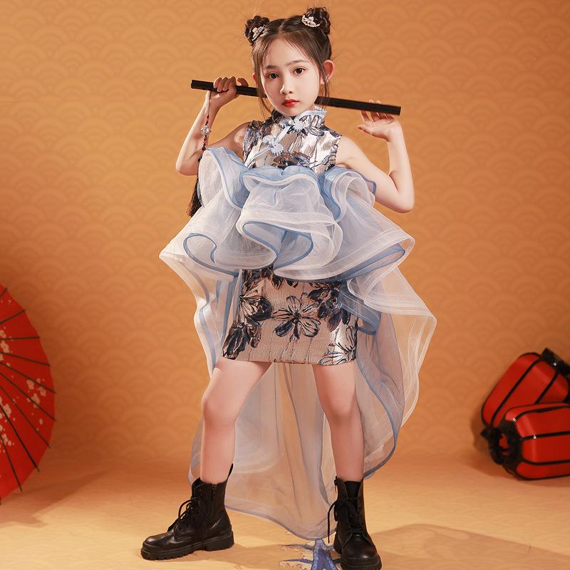 

Детское Qipao, новое весеннее платье для девочек в китайском стиле
