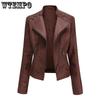 Spring and Autumn Women's Leather Jacket Short Jacket Slim Thin Section Leather Jacket Ms. Biker Clothing