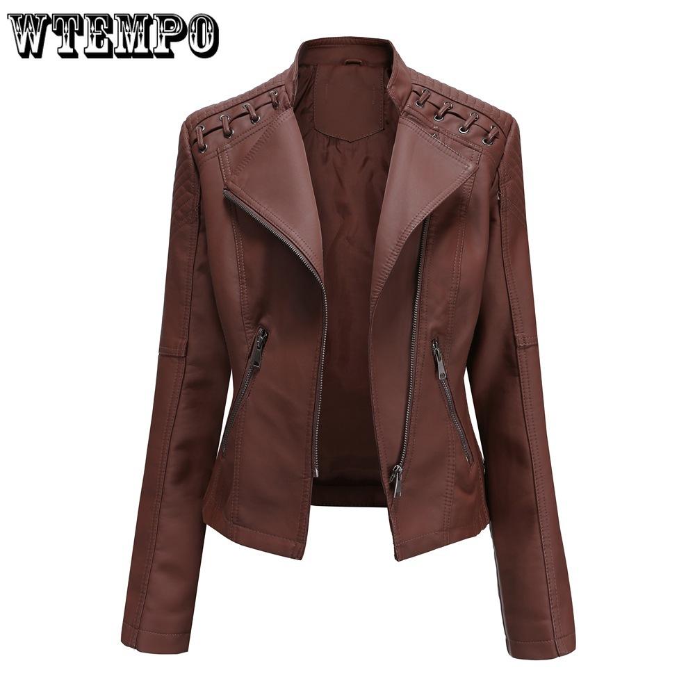 Spring and Autumn Women's Leather Jacket Short Jacket Slim Thin Section Leather Jacket Ms. Biker Clothing